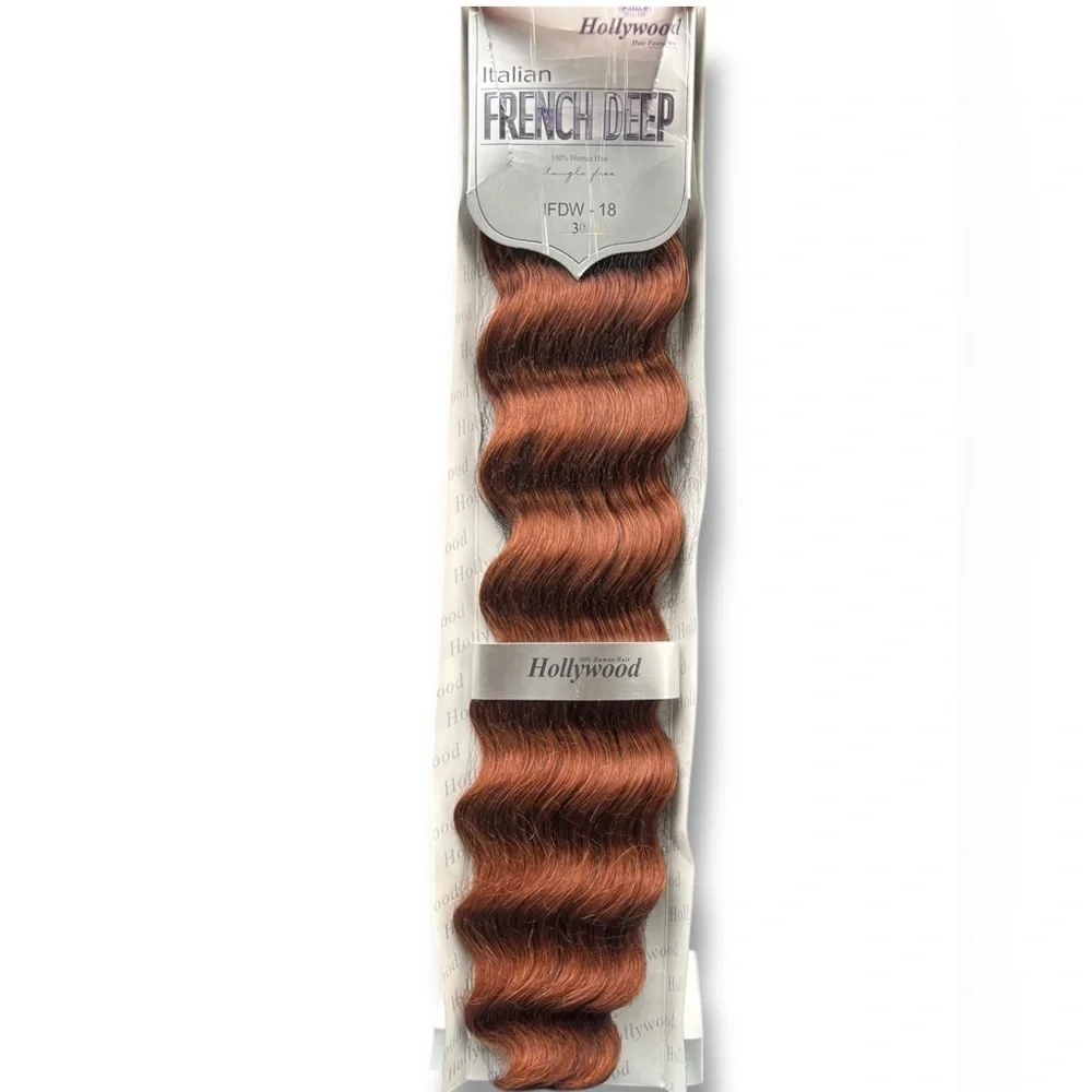 100% Human hair Italian French Deep Weaving -Copper Red #30